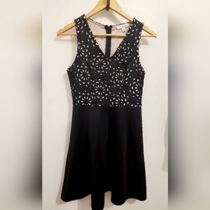 Francesca's Skater Skirt Lace Overlay Dress